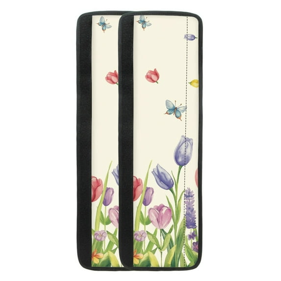 Yuyamidu Tulip Refrigerator Door Handle Cover Butterfly Kitchen Appliance Door Protective Sleeve Fridge Oven Microwave Handle Cover Universal Handle Cover, Set of 2