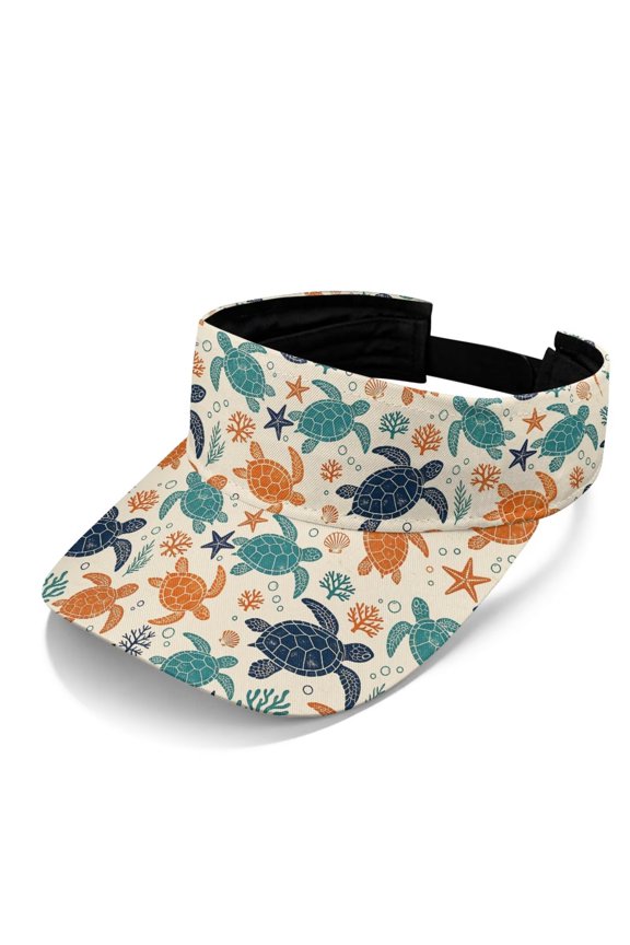 Turtle Sun Visor Hats for Women Men Lightweight Sportswear Athletic Cap Adjustable Stiff Brim Sun Hat for Golfers Outdoor Sports