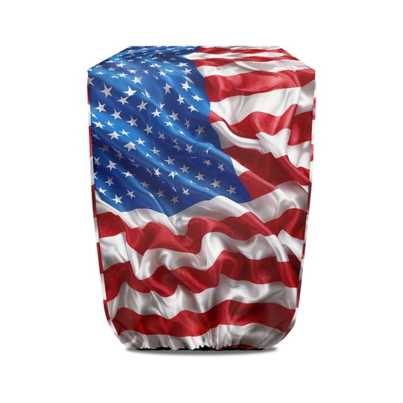 Yuyamidu US Flag RV Electric Tongue Jack Cover Waterproof Outdoor Protective Electric Jack Dust Covers Independence Day RV Electric Tongue Protector, 10.6" L X 5.7" W X 14" H