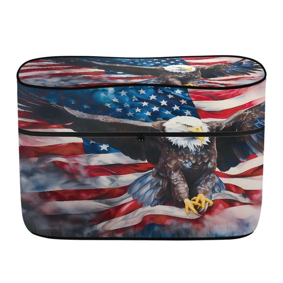 Yuyamidu USA Flag Eagle Propane Tank Cover for RV Trailer, Dual 20lb Camper Propane Tank Cover Table, Weather Resistant Accessory for RV, Travel Trailer, Camper