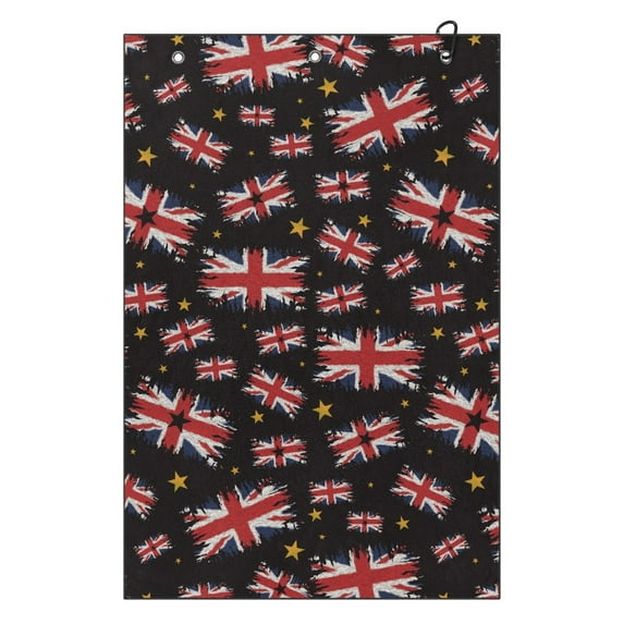 Yuyamidu The Union Jack Golf Towel Portable Golf Towels Golf Accessories 23.62" x 15.74" Absorbent Coral Velvet Towel Soft Comfortable Fabric for Golf Bags, Cart or Club