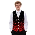 thumbnail image 1 of Yuyamidu Valentine's Day Men's Suit Vest Size S Red Heart Waistcoat Casual Slim Fit Suit Vest Business Formal Dress Waistcoat Music Note Vests for Suit or Tuxedo, 1 of 7