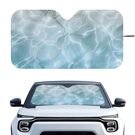 Yuyamidu Water Car Sun Shade Windshield Blue Sea Automobile Windshield Sun Shade for SUV Van Big Sedan Car Accessories Large Shade for Car Window