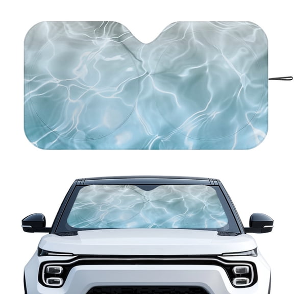 Yuyamidu Water Car Sun Shade Windshield Blue Sea Automobile Windshield Sun Shade for SUV Van Big Sedan Car Accessories Large Shade for Car Window