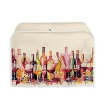 Yuyamidu Wine Bottle Toaster Covers for Kitchen Counter 2-Slice Wide Slot Toaster Dust Cover Kitchen Appliance Dustproof Cover Bread Toaster Oven Protection Cover