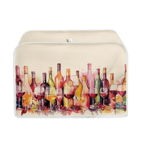 Yuyamidu Wine Bottle Toaster Covers for Kitchen Counter 2-Slice Wide Slot Toaster Dust Cover Kitchen Appliance Dustproof Cover Bread Toaster Oven Protection Cover
