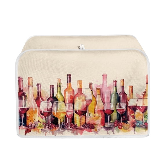 Yuyamidu Wine Bottle Toaster Covers for Kitchen Counter 4-Slice Wide Slot Toaster Dust Cover Kitchen Appliance Dustproof Cover Bread Toaster Oven Protection Cover