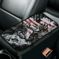 thumbnail image 1 of Yuyamidu Wolf Car Arm Rest Cover Cushion American Flag Car Middle Console Cover for Car SUV Sedan Easy to Install Auto Armrest Cover Car Interior Decor Accessories, 1 of 7