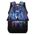 thumbnail image 1 of Yuyamidu Wolf School Bags for Boys 7-10 Girls Book Bags Ages 6-8 Starry Sky Junior High Teenagers School Bags with Adjustable Padded Straps, 1 of 7