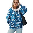 thumbnail image 1 of Yuyamidu Womens Zip Up Hoodies Shark Hoodie Oversized Jacket for Women Trendy Clothes for Women 2025 Heavyweight Sweatshirts with Pockets Soft Sweatshirt with Zipper 4XL, 1 of 8