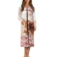 thumbnail image 1 of Yuyamidu Womens Zipper Robe Highland Cow Bathrobe Pink Flower Sleepwear Gown Lightweight Long Sleeve Robes for Women Plus Size XL Ladies Long Night Gowns, 1 of 7