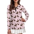 thumbnail image 1 of Yuyamidu Xmas Dachshund Womens Long Sleeve Golf Shirt Christmas Athletic Tennis Shirts Pink Workout shirts Lightweight Pullover Golf Clothes Size XS, 1 of 8