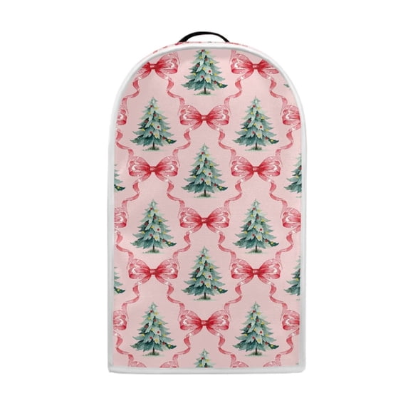 Yuyamidu Xmas Tree Pink Bow Blender Cover, Christmas Kitchen Appliance Protective Dust Cover with Handle, Fits Coffee Maker Juicer Stand Mixer Decor