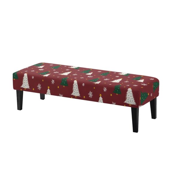Yuyamidu Xmas Tree Stretch Dining Bench Cover Modern Bench Seat Cushion Slipcovers Universal Rectangle Seat Protector for Dining Room Lvining Room Kitchen Bedroom