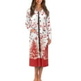 thumbnail image 1 of Yuyamidu Xmas Tree Zipper Robes for Women with Pockets Music Note Long Sleeve Nightgowns Christmas Mid-Calf Length Bathrobes Loose Zipper Front Housecoat Size 2XL, 1 of 7