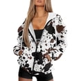 thumbnail image 1 of Yuyamidu Zip Up Sweatshirt Women Clothing Cow Print Hoodie Comfy Jacket Oversized Hoodies for Women Trendy Plus Size Oversized Sweatshirt with Pockets S, 1 of 8