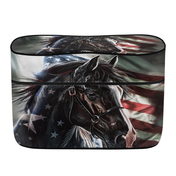 Yuyamidu Horse RV Propane Tank Cover Waterproof Double 40LB Camper Propane Tank Protective Covers American Flag Gas Cylinder Cover, Easy to Put on RV Trailer Travel Accessories