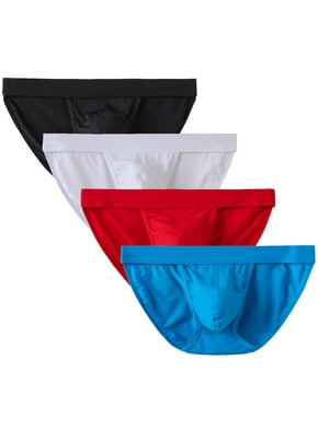 Men's Low Waist Ice Silk Briefs | Breathable Thin Bikini Underwear | Solid Colors | S- XL Sizes