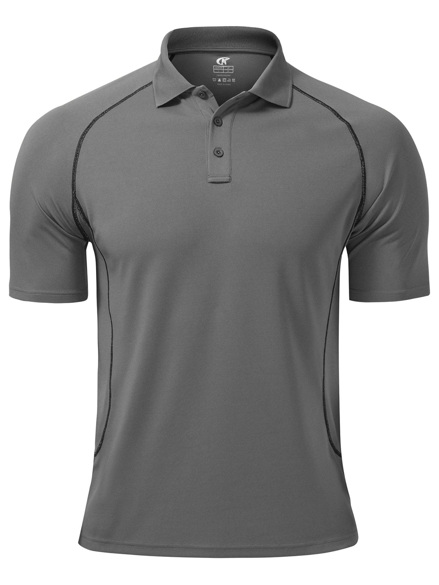 Yuyangdpb Men's Golf Shirts Short Sleeve Performance Polo Shirts Moisture Wicking Dark Grey L