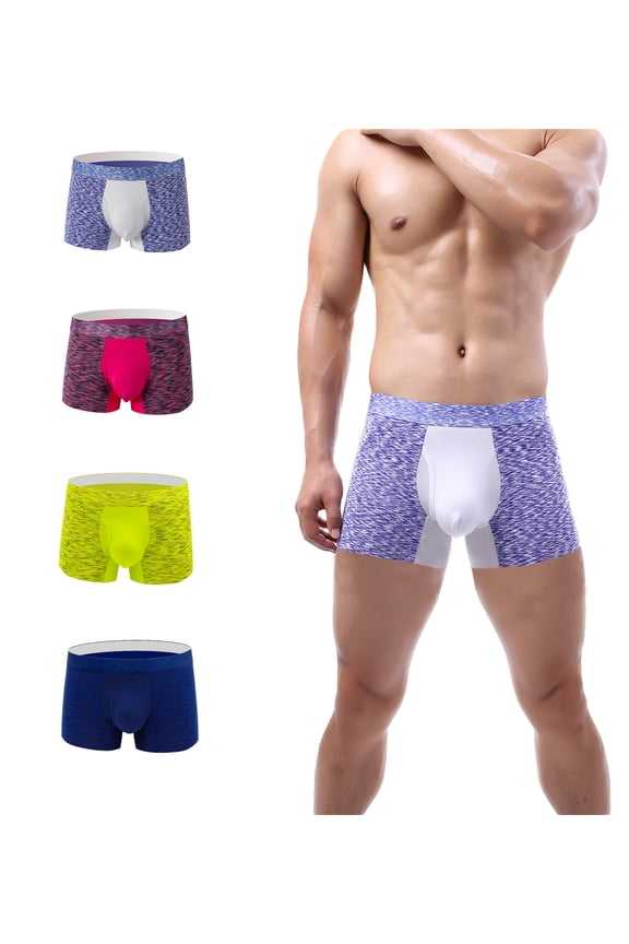 Men's Pouch Underwear Trunks Performance Boxer Briefs Short-leg Muti02/4pack L