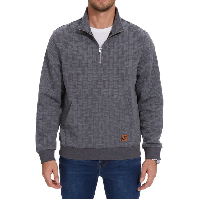 Yuyangdpb Men's Quarter Zip Pullover Long Sleeve Casual Pullover