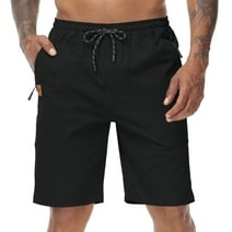 Yuyangdpb Men's Summer Beach Shorts Casual Classic Stretch Shorts Drawstring With Zipper Pocket Black 42