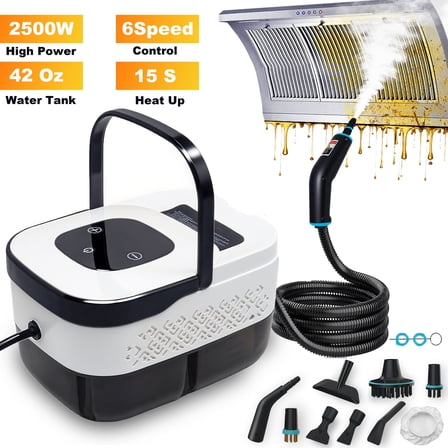 Yuyongr Steam Cleaner, 2500W Handheld Steam Cleaner for Home,Steamer for Cleaning with 10 Pcs/42Oz Water Tank, Steamer for Home,Tile,Floor,Car