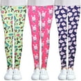thumbnail image 1 of Yuyuekeji 3 Packs Little Girls Stretch Leggings Little Kids Soft Pants Size 4-12T, 1 of 5