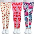thumbnail image 1 of Yuyuekeji 3 Packs Teen Girls Stretch Leggings Kids Soft Pants Size 4-12 Years, 1 of 5