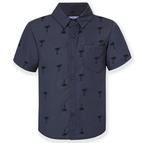 Yuyuekeji Casual Boys' Short Sleeve Woven Shirt Button Down Shirts 6-12 Years