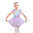 thumbnail image 1 of Yuyuekeji Girls Dance Ballet Leotards,Kids Ruffle Sleeve Tutu Skirted Dress 4-11 T, 1 of 6