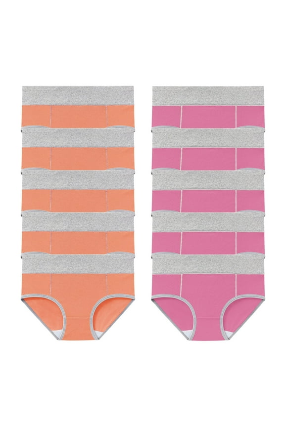 10 Pack Women's Cotton Underwear Plus Szie Full Coverage Panties Solid Briefs Soft Stretchy Underpants