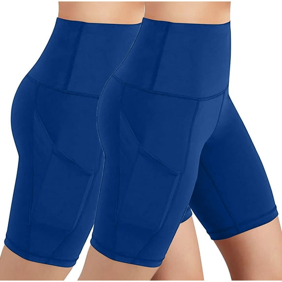 XuJwPNcy 2 PCS Biker Shorts for Women High Waisted Yoga Workout Short Pants Basic Athletic Gym Leggings