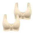 thumbnail image 1 of XuJwPNcy 2 PCS Lace Bralettes for Women Liftup No Underwire Comfort Underwear Wide Strap V Neck Everyday Bras, 1 of 5
