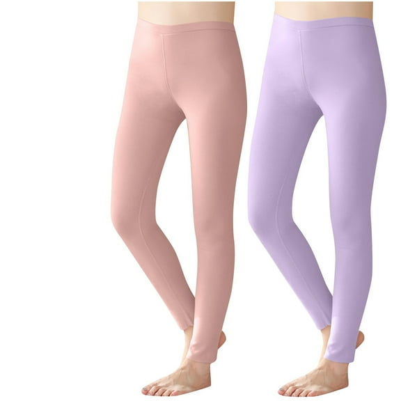 XuJwPNcy 2 Pack Winter Warm Leggings for Women Elastic High Risethick Thermal Underwear Bottom Fleece Lined Tights