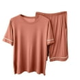 thumbnail image 1 of XuJwPNcy 2 Piece Pjs Sets for Women Round Neck Short Sleeve Tops with Stretchy Shorts with Pockets Loungewear, 1 of 7