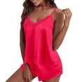 thumbnail image 1 of XuJwPNcy 2 Piece Satin Lace Pajama Sets for Women y Camisole Top and Shorts Sleepwear Lounge Pjs Sets, 1 of 5