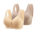 thumbnail image 1 of Yuzhih 2pc Bras for Women Comfortable Front Closure Bras Lace No Underwire Bralettes Push up Full Coverage Everyday Bras, 1 of 2