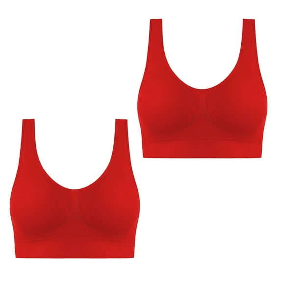 XuJwPNcy 2pc Sports Bras for Women Comfortable Full Coverage Workout Yoga Bra Wireless Removable Pads Running Bra