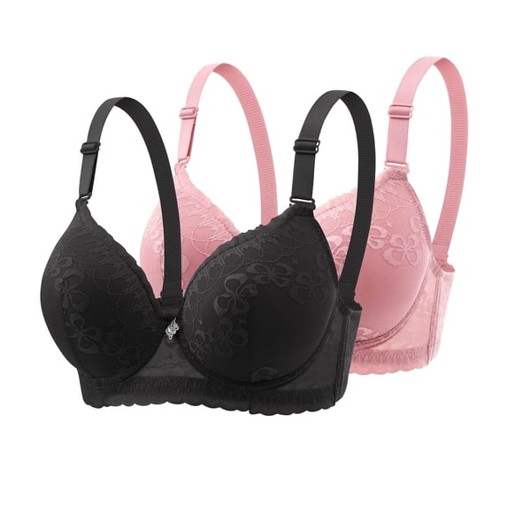 XuJwPNcy 2pc V Neck Bras for Women with Underwire Comfort Seamless Bra Comfortable Tshirt Bralettes with Support