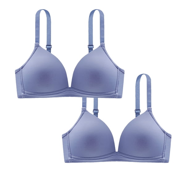 XuJwPNcy 2pc Womens Bras Stretchy Wirefree T-Shirt Bra Seamless No Underwire Bralettes Full Coverage Padded Bras