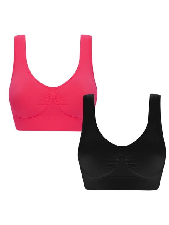2pc Yoga Sports Bras for Women High Support Gym Bras Comfy No Underwire Running Workout Bras Breathable Yoga Bras