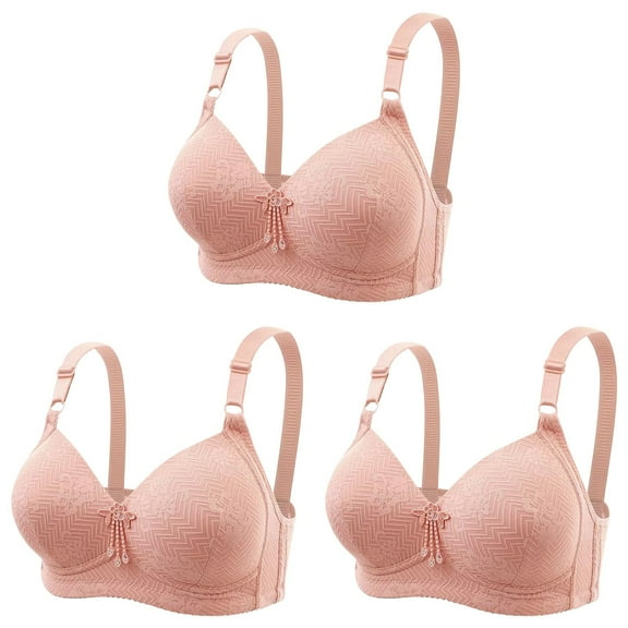 XuJwPNcy 3 PCS Bras for Women No Underwire Push up Bra Plus Size Seamless Bralette Soft Comfy Breathable Underwear