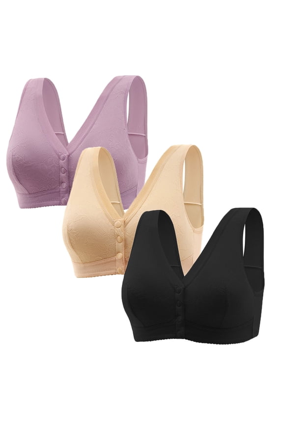 3 PCS Bras for Womens Comfort Wireless Bra No Underwire Bralettes Soft Push up Everyday Bras