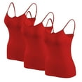 thumbnail image 1 of XuJwPNcy 3 PCS Womens Camisole Tops with Built in Padded Bras Basic Cami Shirts Adjustable Spaghetti Strap Base Layer, 1 of 4