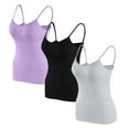 thumbnail image 1 of XuJwPNcy 3 PCS Womens Camisole Tops with Built in Padded Bras Basic Cami Shirts Adjustable Spaghetti Strap Base Layer, 1 of 6