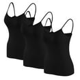 thumbnail image 1 of Yuzhih 3 PCS Womens Camisole Tops with Built in Padded Bras Basic Cami Shirts Adjustable Spaghetti Strap Base Layer, 1 of 4