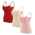 thumbnail image 1 of Yuzhih 3 PCS Womens Camisole Tops with Built in Padded Bras Basic Cami Shirts Adjustable Spaghetti Strap Base Layer, 1 of 6