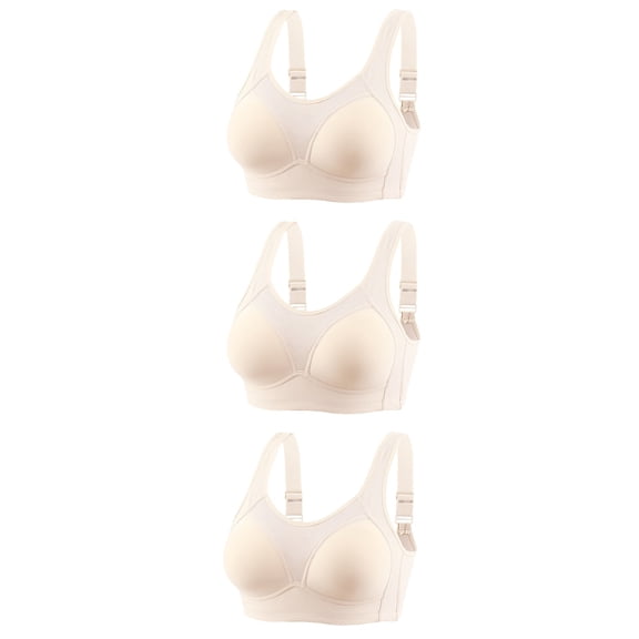 XuJwPNcy 3 Pack Bras for Women High Support Wirefree Bralettes No Underwire Seamless Comfy Everyday Bras