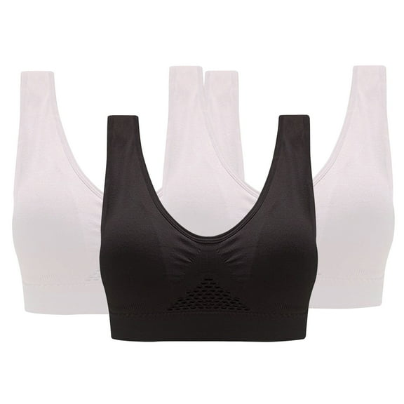 XuJwPNcy 3 Pack Sports Bra for Women Wireless Push up Bras Tank Top Bra Seamless Comfortable Full-Coverage Underwear